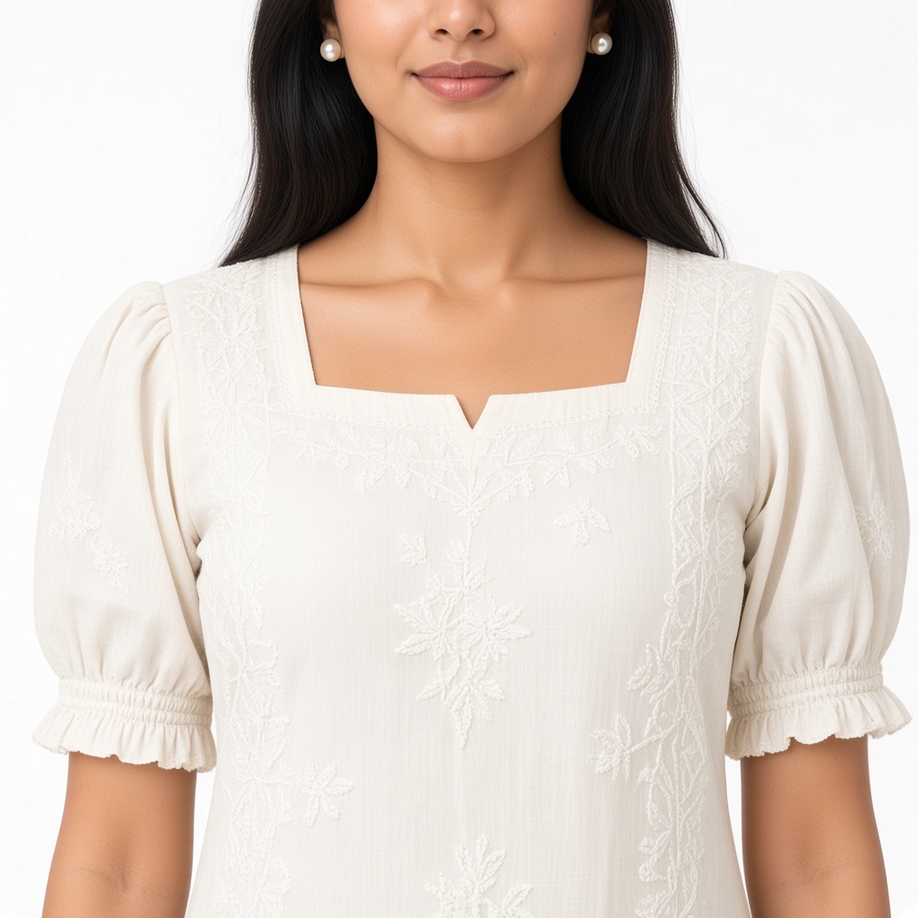 Ivory Chikankari Kurti