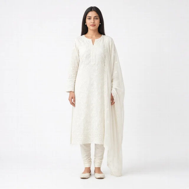 Ivory Chikankari Salwar Suit