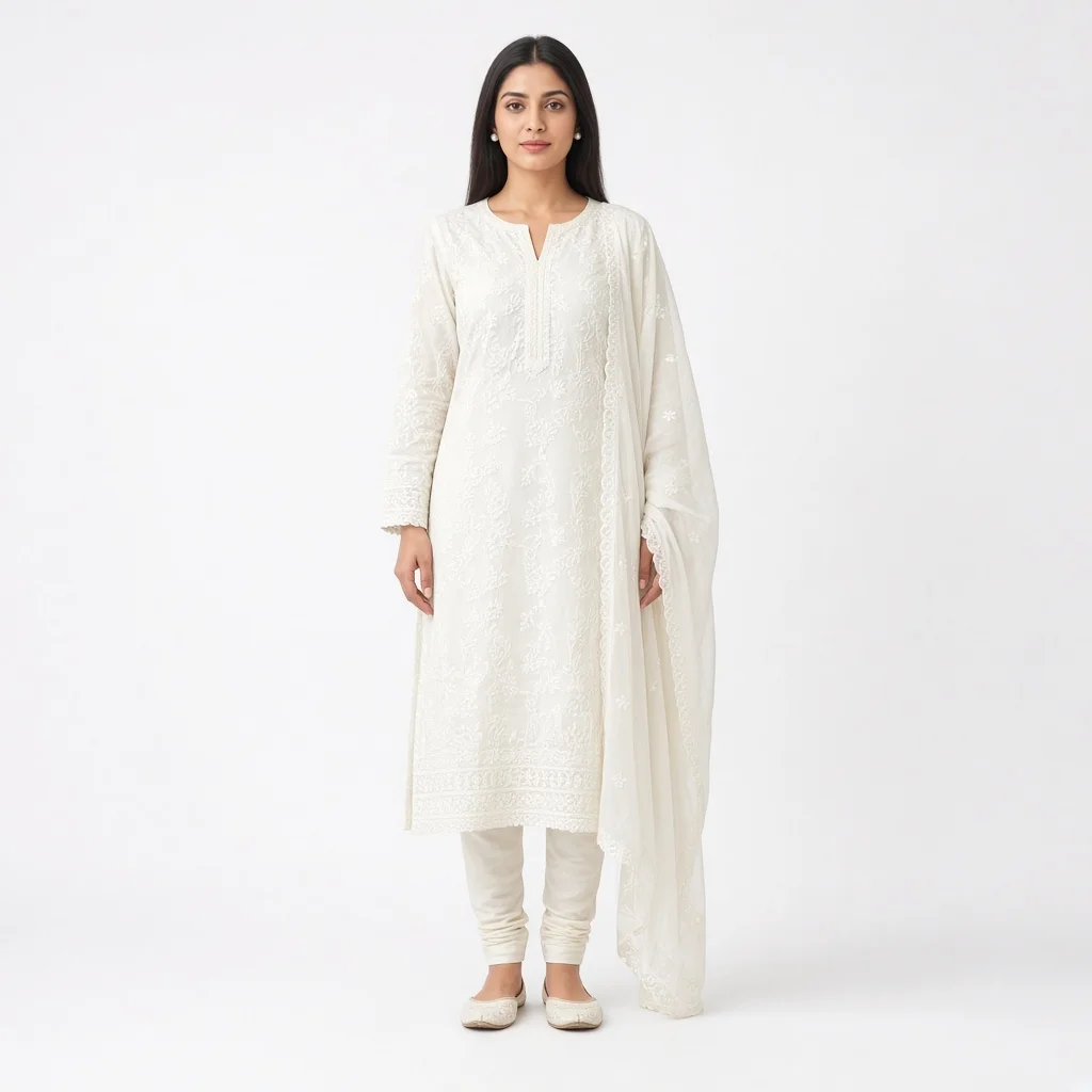 Ivory Chikankari Salwar Suit