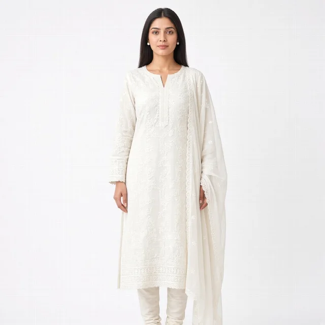 Ivory Chikankari Salwar Suit