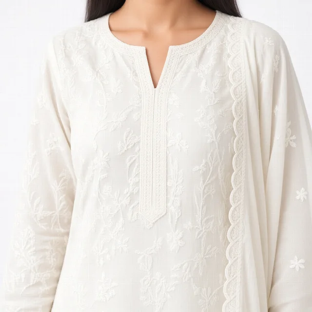 Ivory Chikankari Salwar Suit