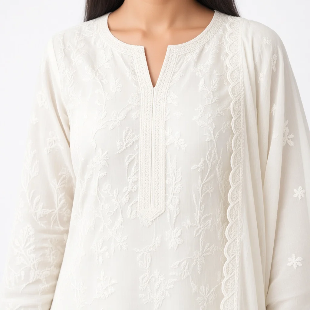 Ivory Chikankari Salwar Suit