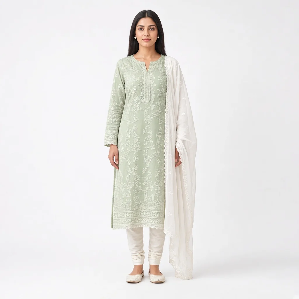 Ivory Chikankari Salwar Suit