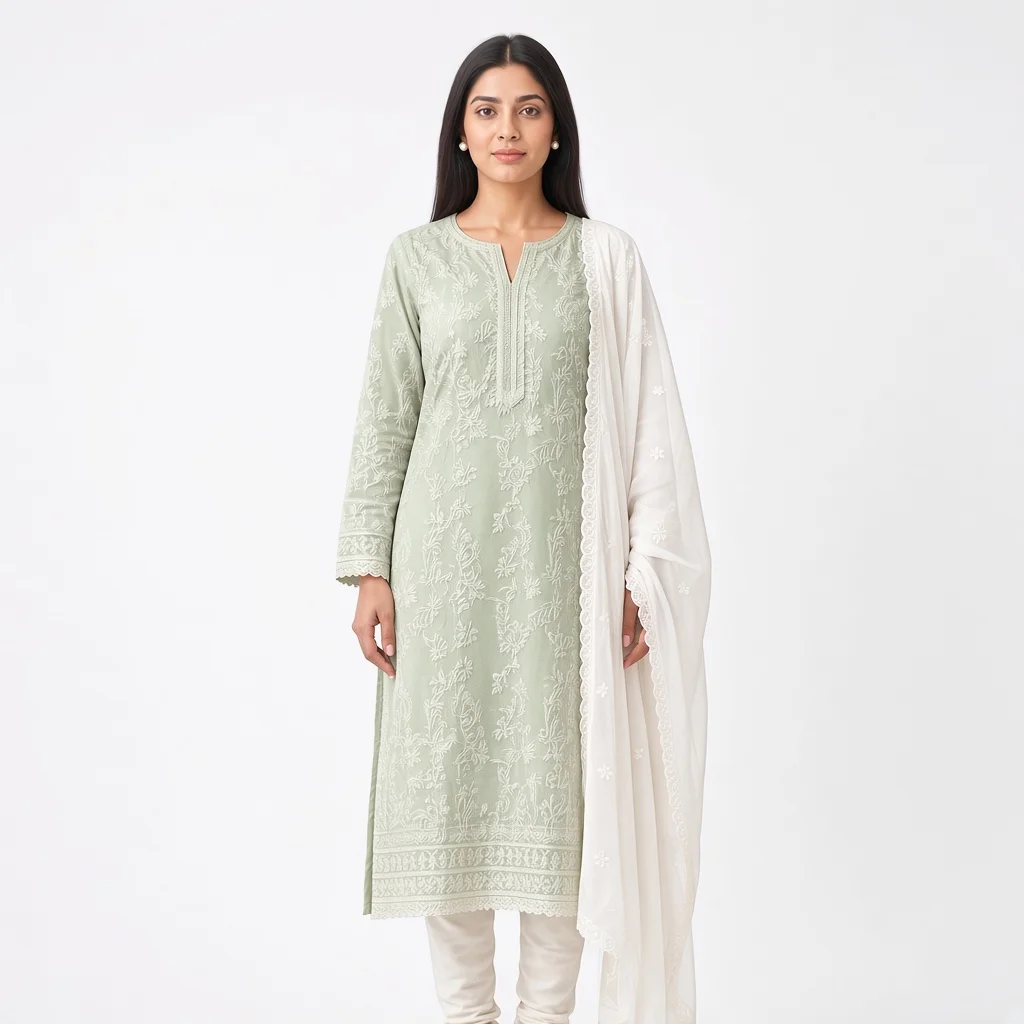 Ivory Chikankari Salwar Suit