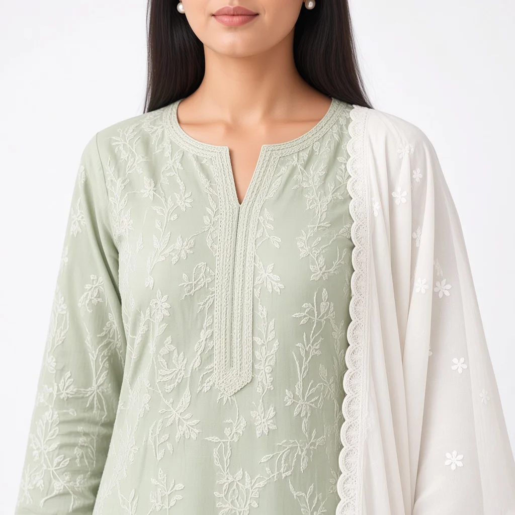 Ivory Chikankari Salwar Suit