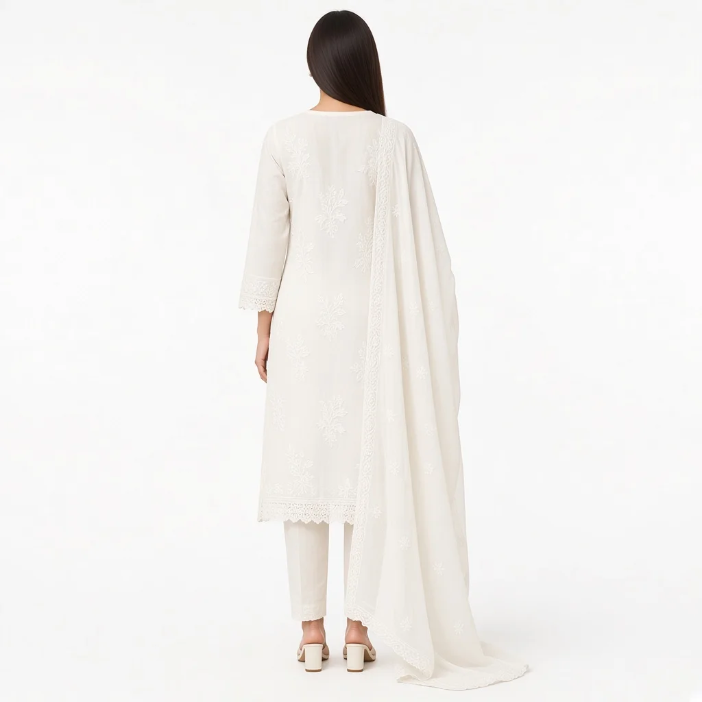 Ivory Chikankari Suit Set