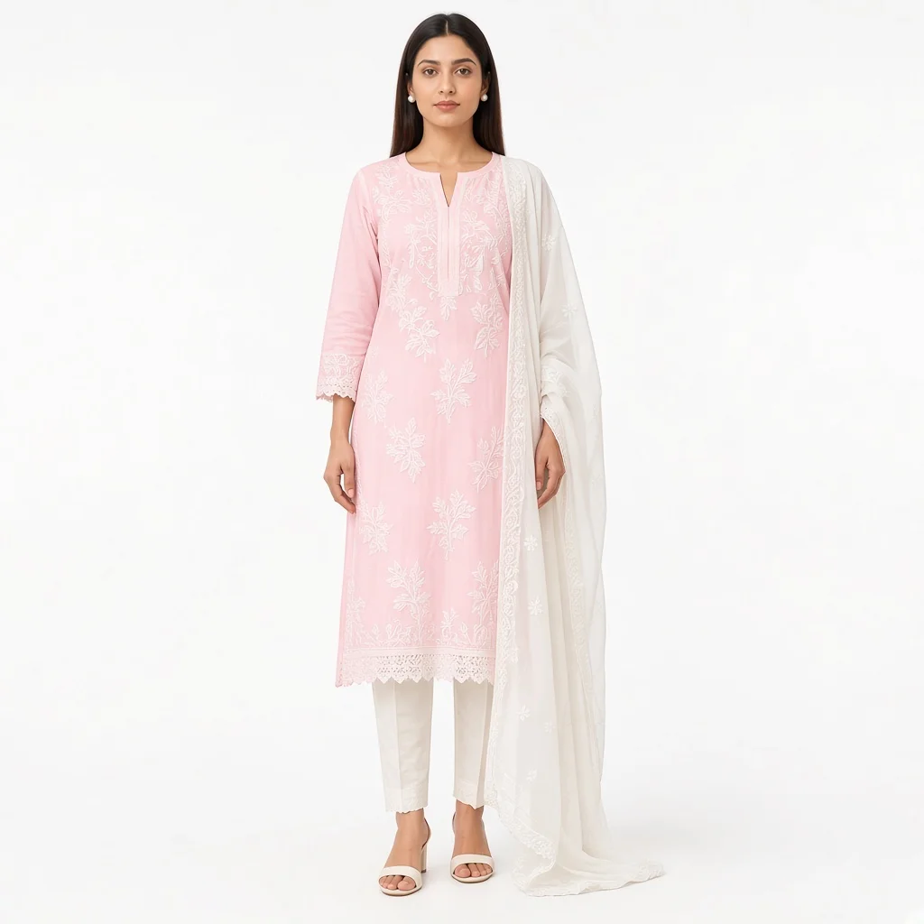 Ivory Chikankari Suit Set