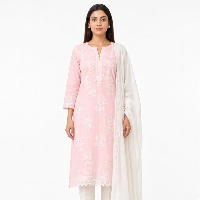 Ivory Chikankari Suit Set thumbnail