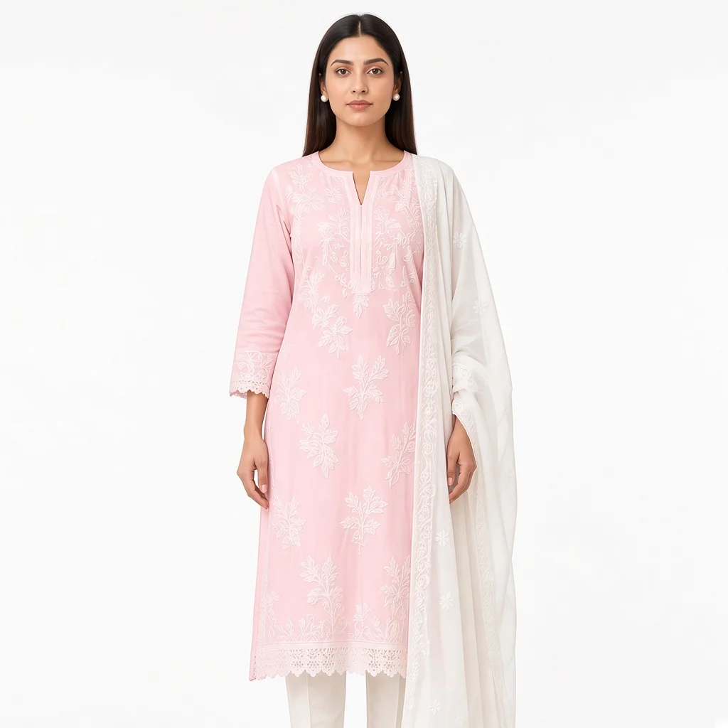 Ivory Chikankari Suit Set