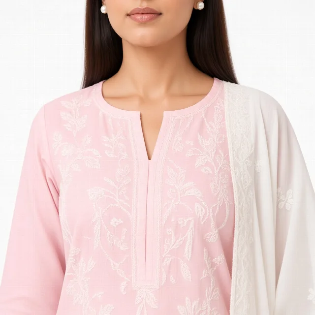 Ivory Chikankari Suit Set thumbnail