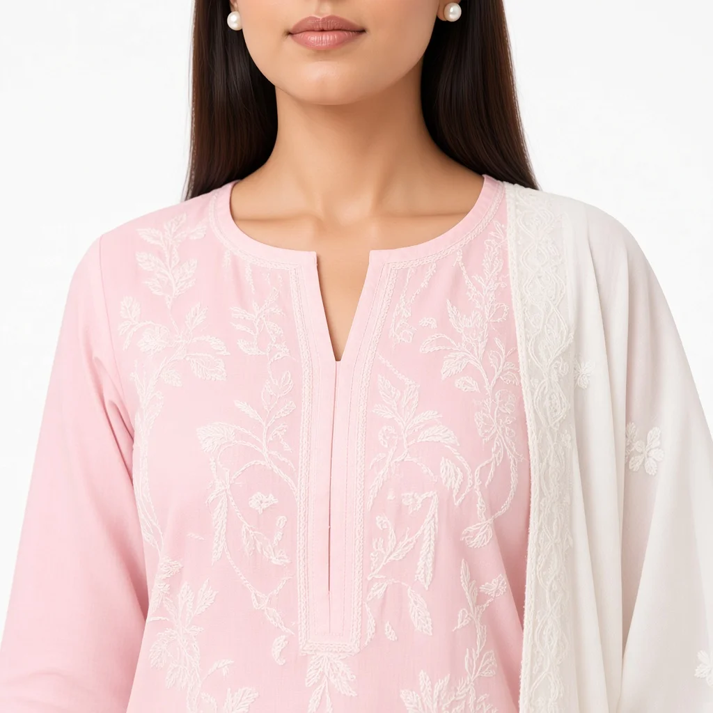 Ivory Chikankari Suit Set