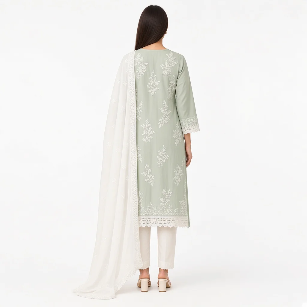 Ivory Chikankari Suit Set