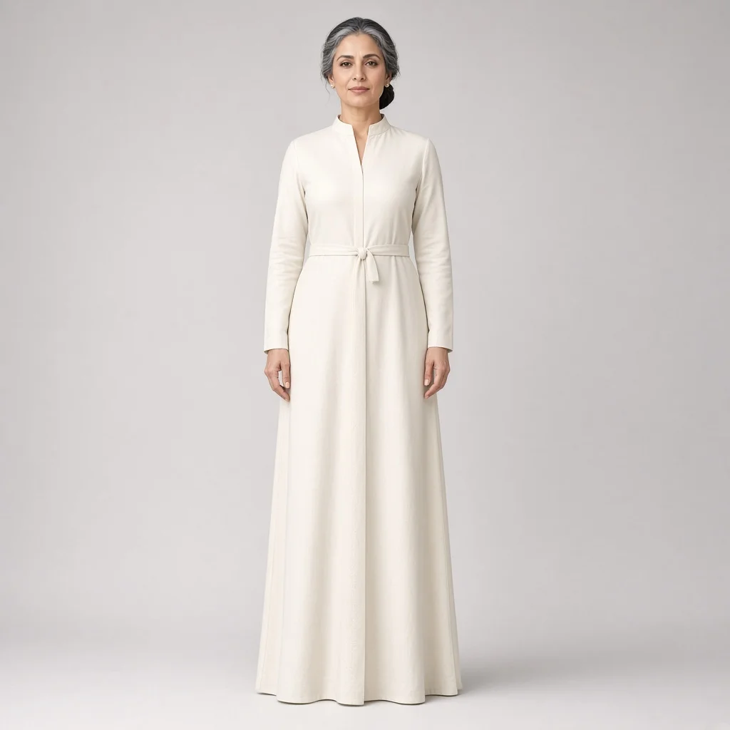 Ivory Straight Ethnic Gown