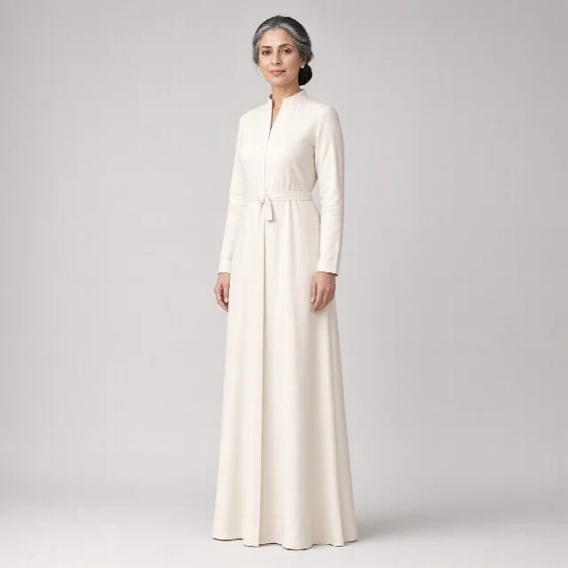 Ivory Straight Ethnic Gown