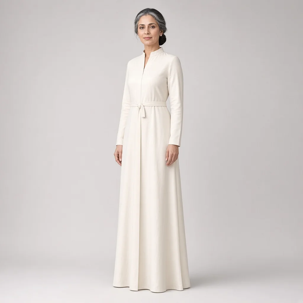 Ivory Straight Ethnic Gown