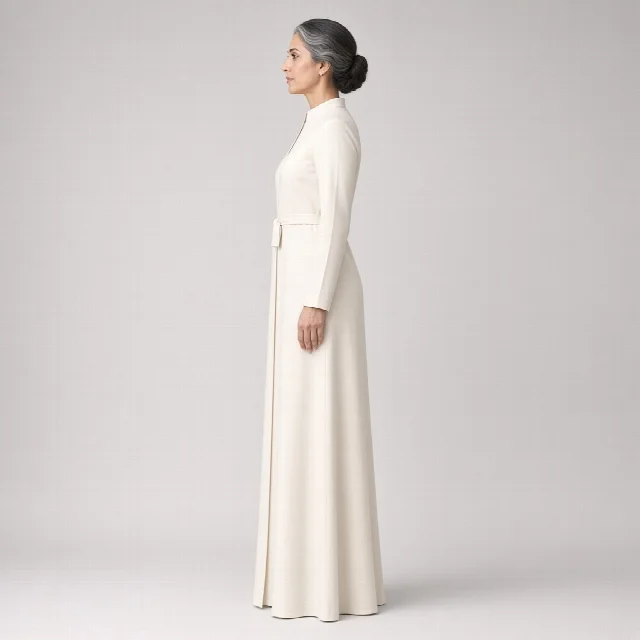 Ivory Straight Ethnic Gown
