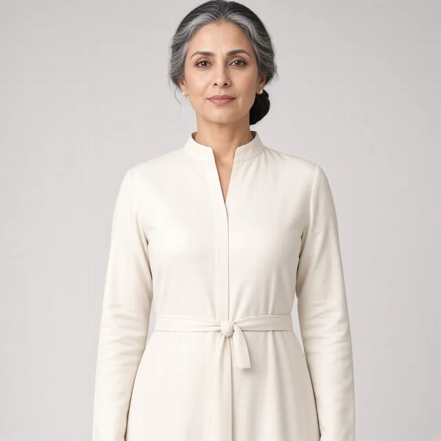 Ivory Straight Ethnic Gown
