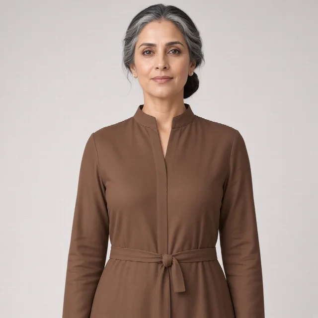 Ivory Straight Ethnic Gown thumbnail