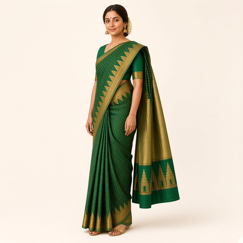 Kanjivaram Temple Border Silk Saree