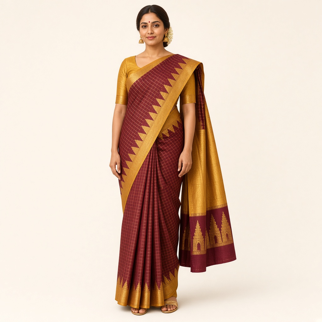 Kanjivaram Temple Border Silk Saree