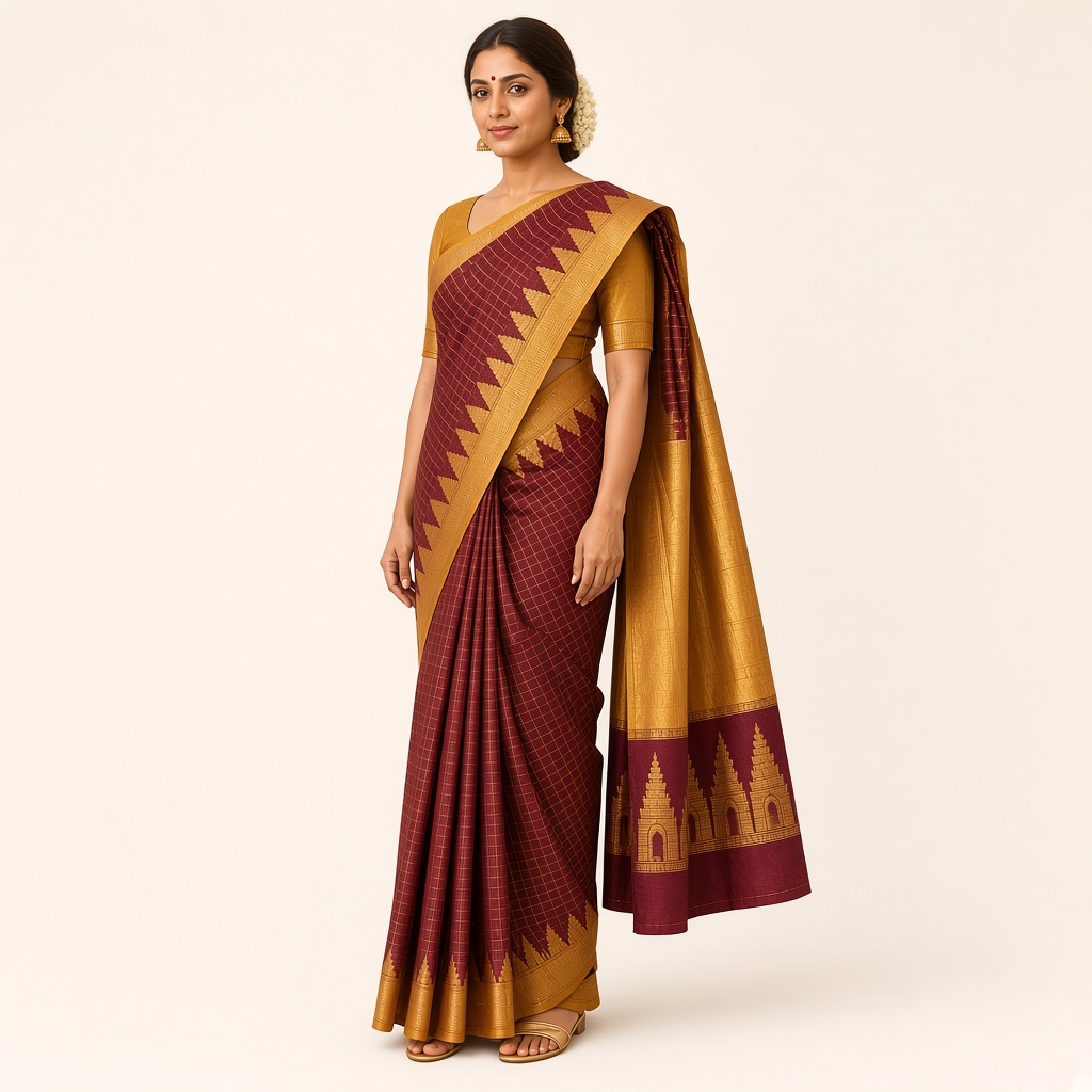 Kanjivaram Temple Border Silk Saree