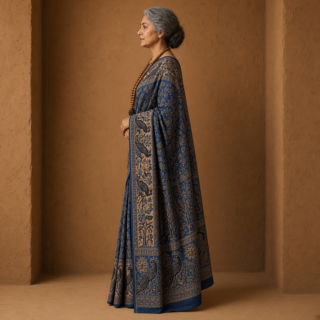 Madder Kalamkari Saree