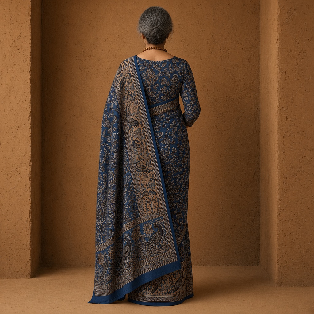 Madder Kalamkari Saree