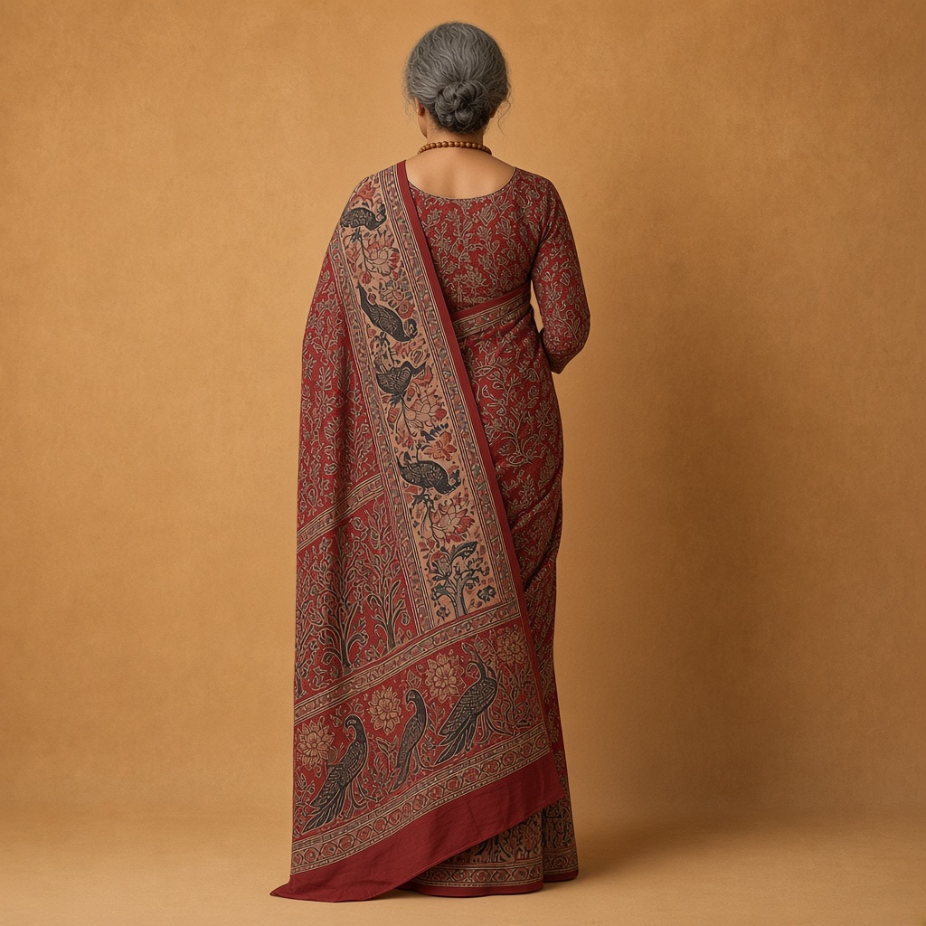 Madder Kalamkari Saree