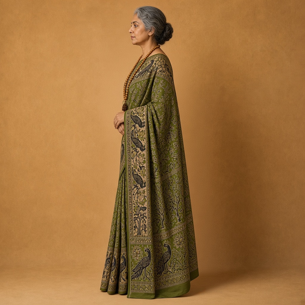 Madder Kalamkari Saree
