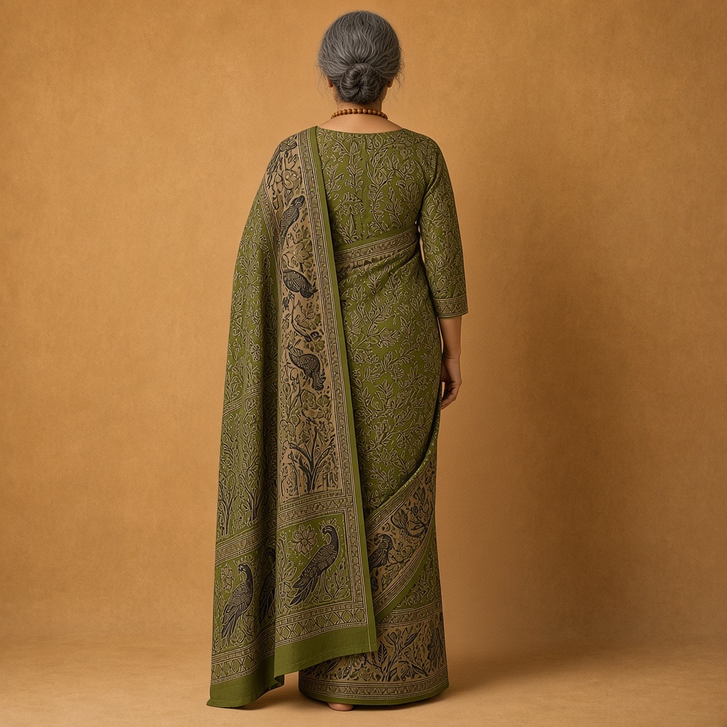 Madder Kalamkari Saree