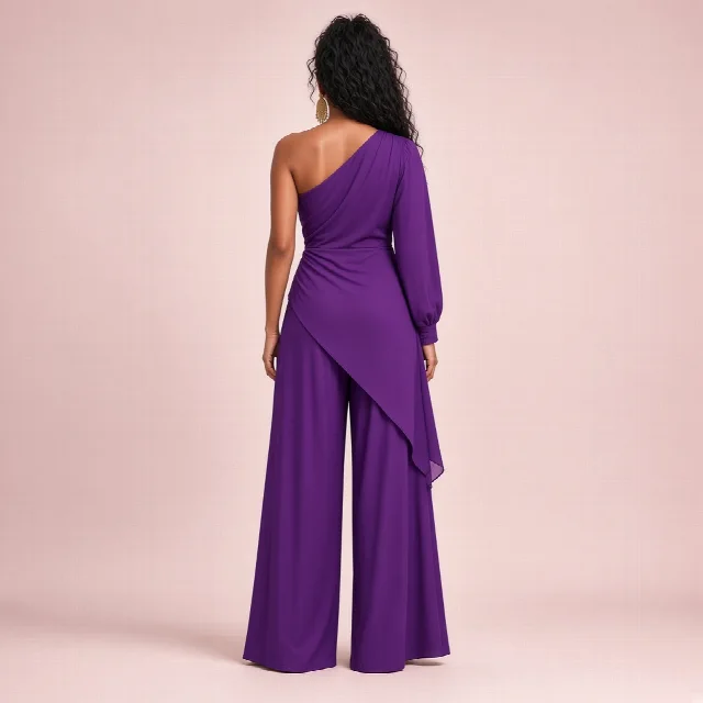 Magenta Asymmetric Indo-Western Co-ord Set