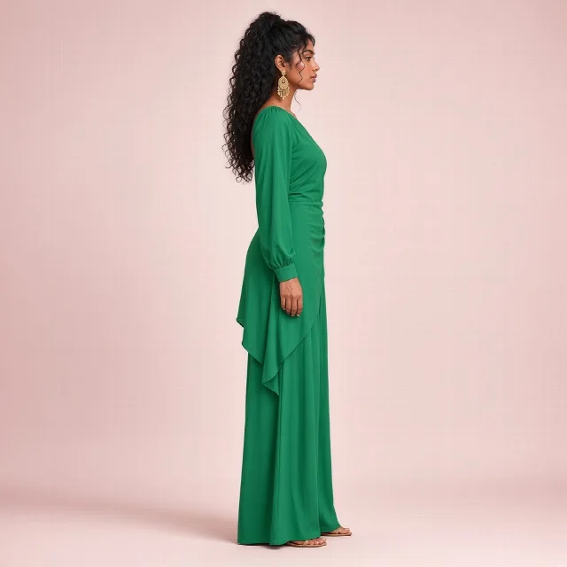 Magenta Asymmetric Indo-Western Co-ord Set thumbnail