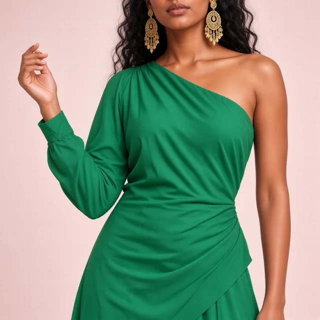 Magenta Asymmetric Indo-Western Co-ord Set thumbnail