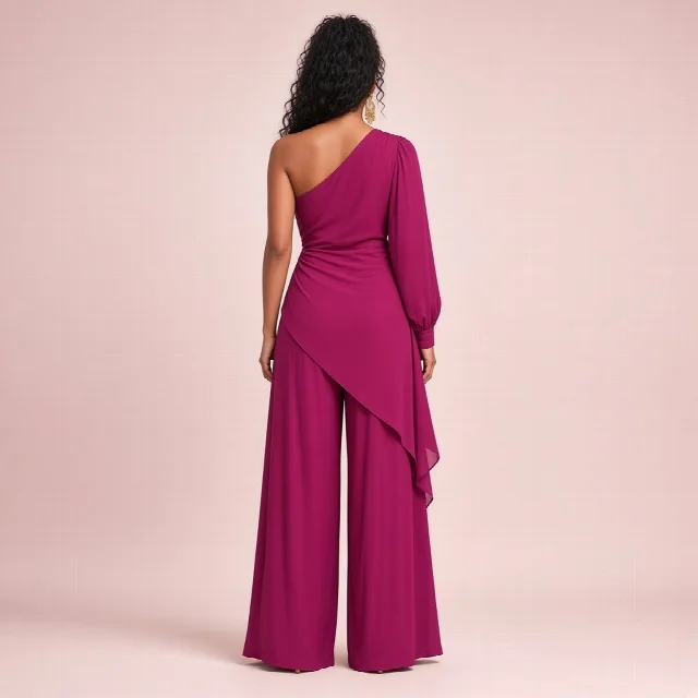 Magenta Asymmetric Indo-Western Co-ord Set