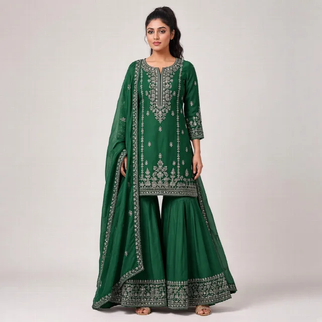 Magenta Sharara Suit