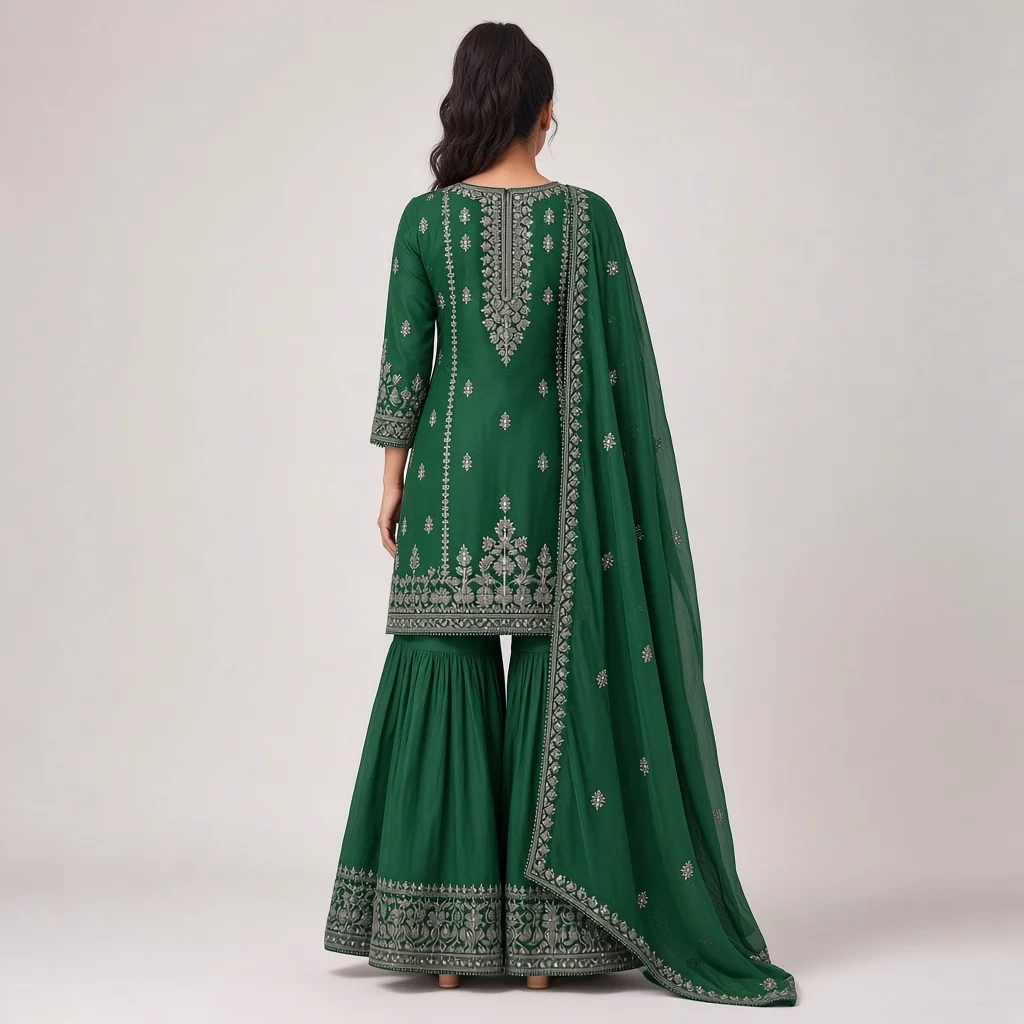 Magenta Sharara Suit