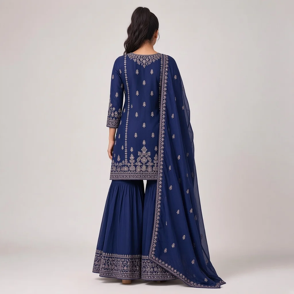 Magenta Sharara Suit