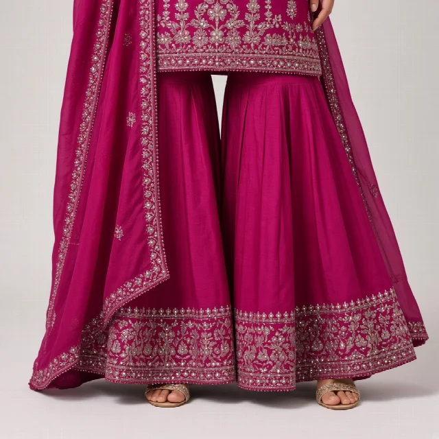 Magenta Sharara Suit