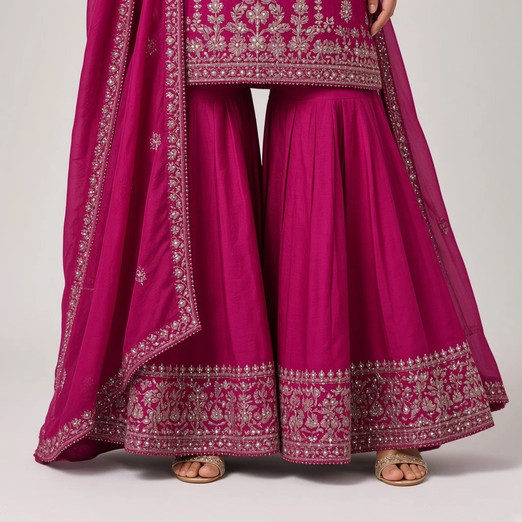 Magenta Sharara Suit