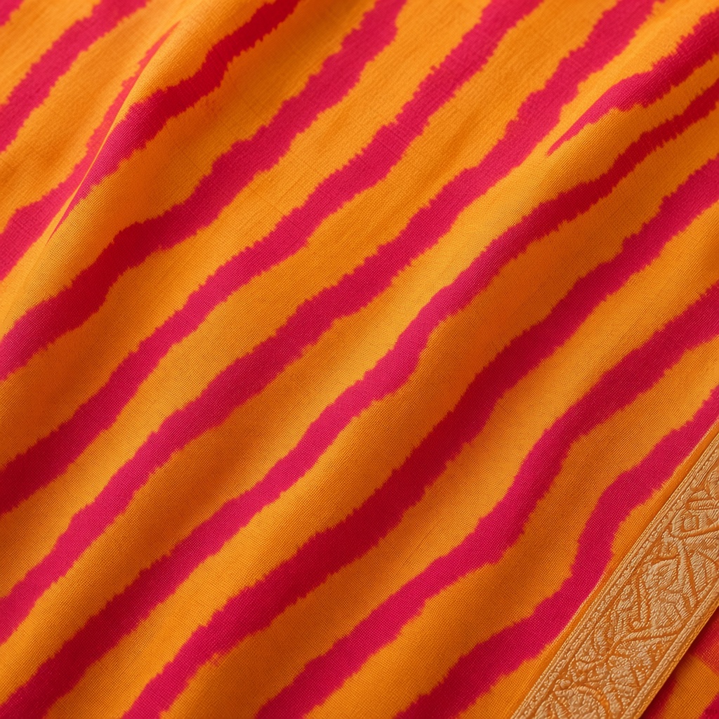 Marigold Leheriya Saree
