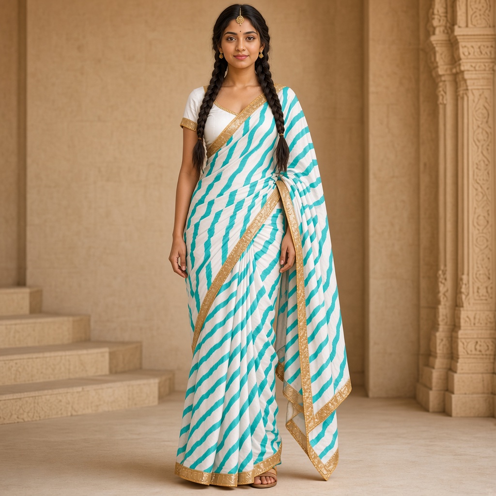 Marigold Leheriya Saree