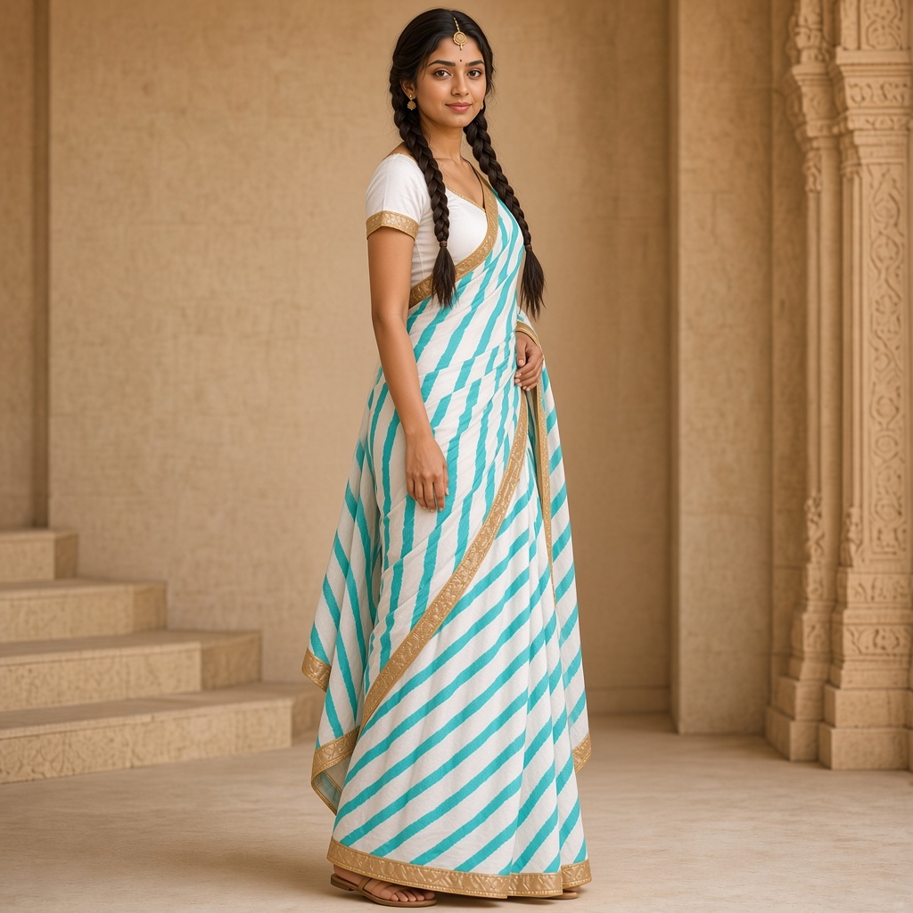 Marigold Leheriya Saree
