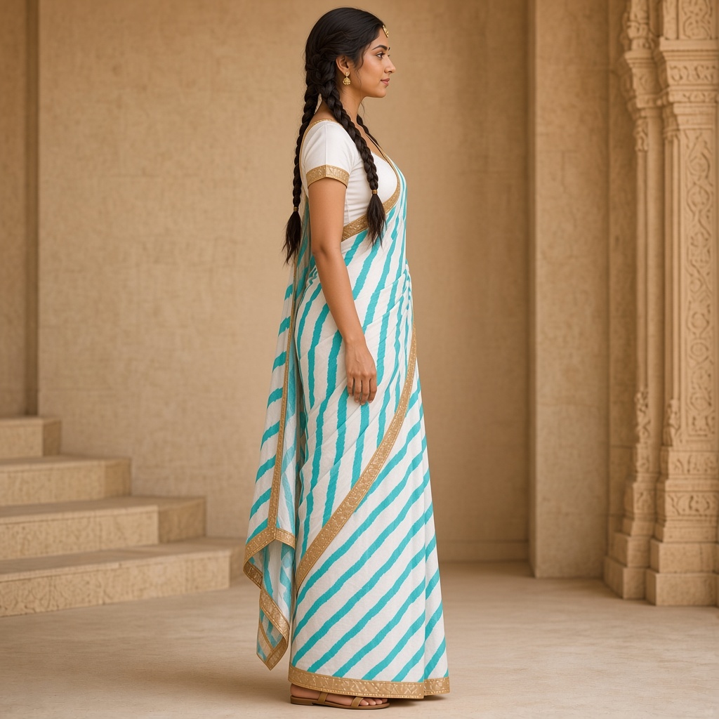 Marigold Leheriya Saree