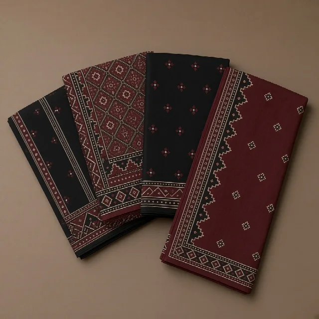 Maroon Ajrakh Dress Material