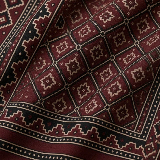 Maroon Ajrakh Dress Material