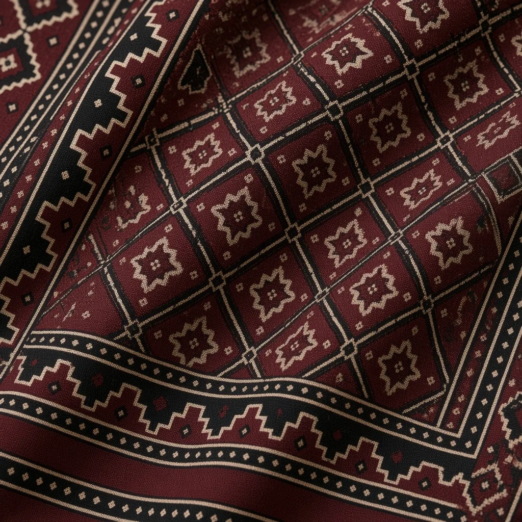 Maroon Ajrakh Dress Material