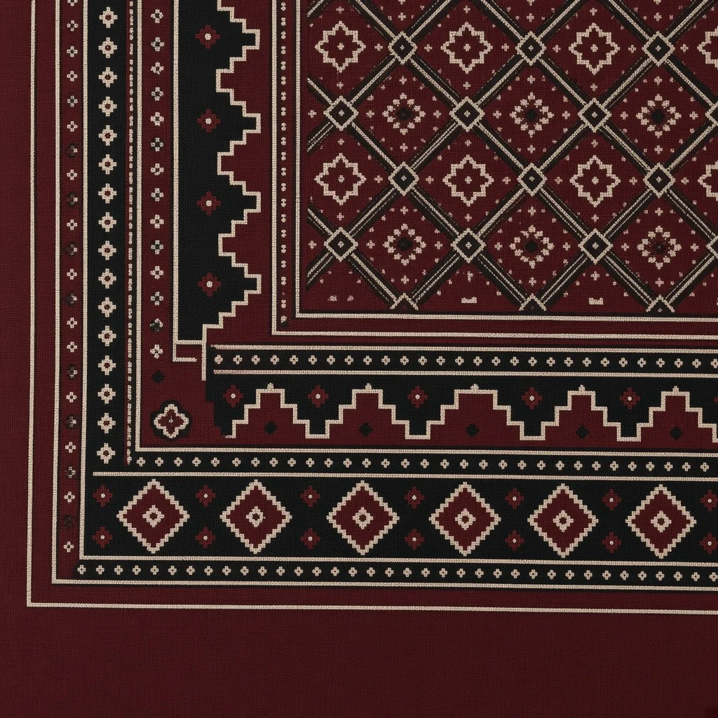 Maroon Ajrakh Dress Material