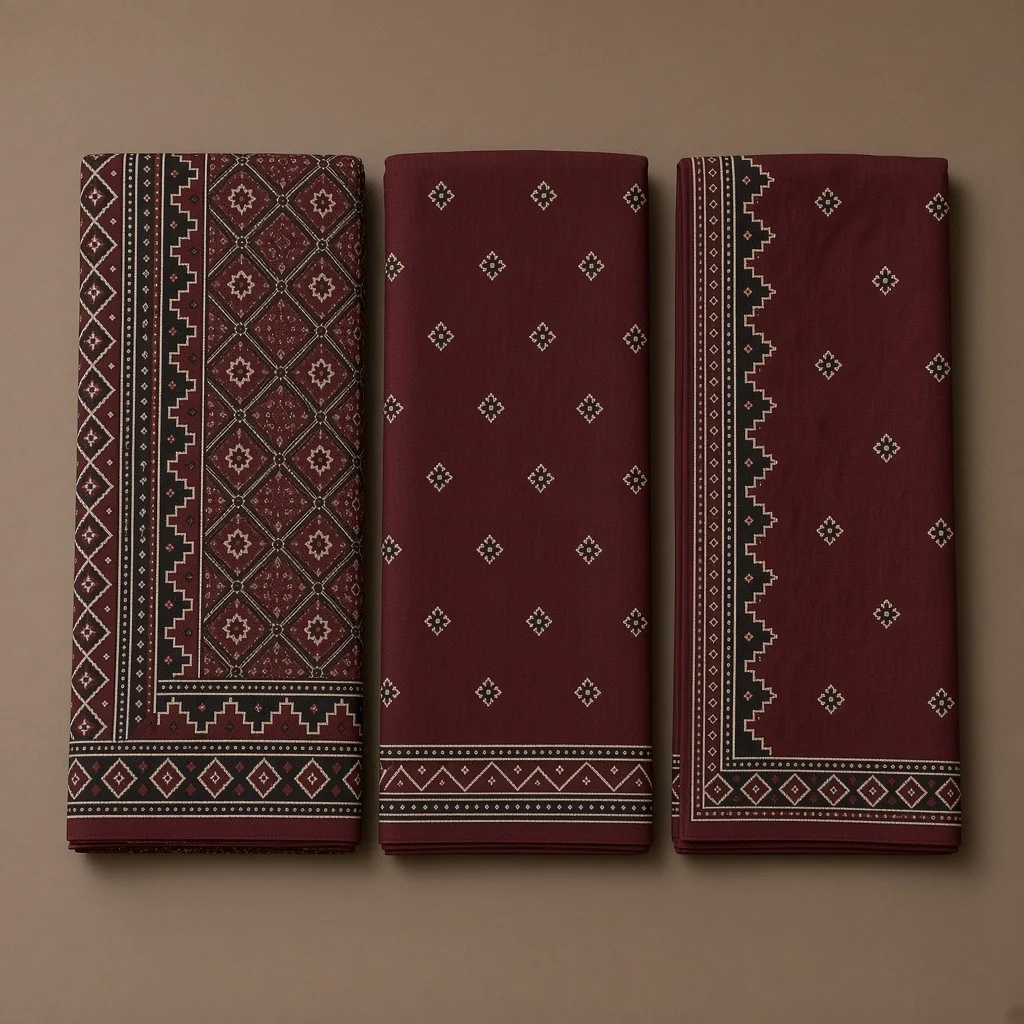 Maroon Ajrakh Dress Material
