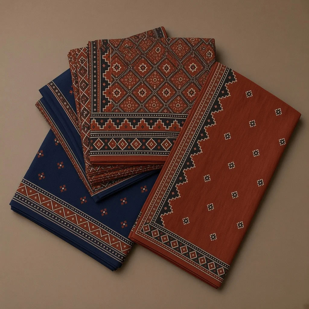 Maroon Ajrakh Dress Material