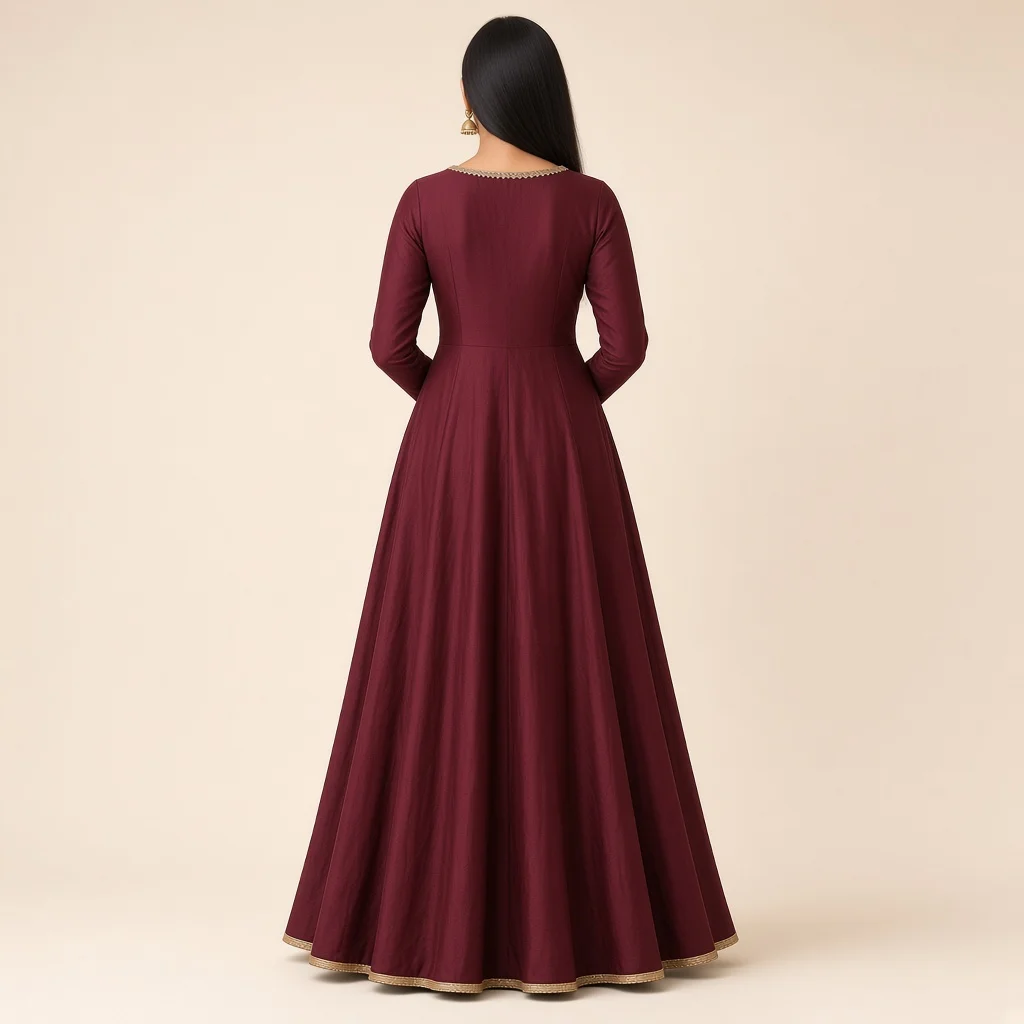 Maroon Anarkali Floor Gown